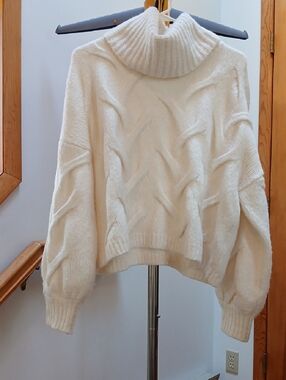 Madewell Somervell Cable Knit Wool Turtleneck Sweater